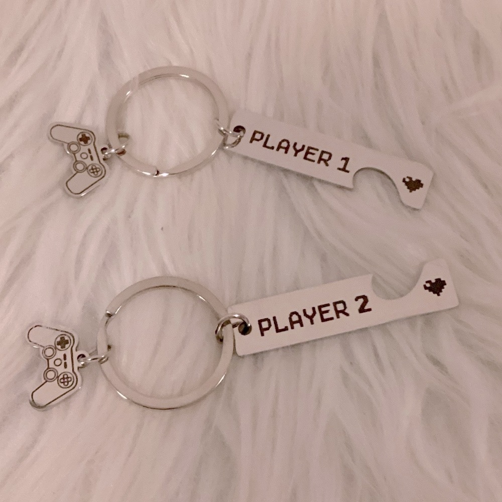 Player 1 and Player 2 Keychains